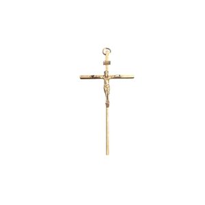 Vintage Gold Tone Brass Metal Wall Hanging Crucifix Cross Religious Christianity